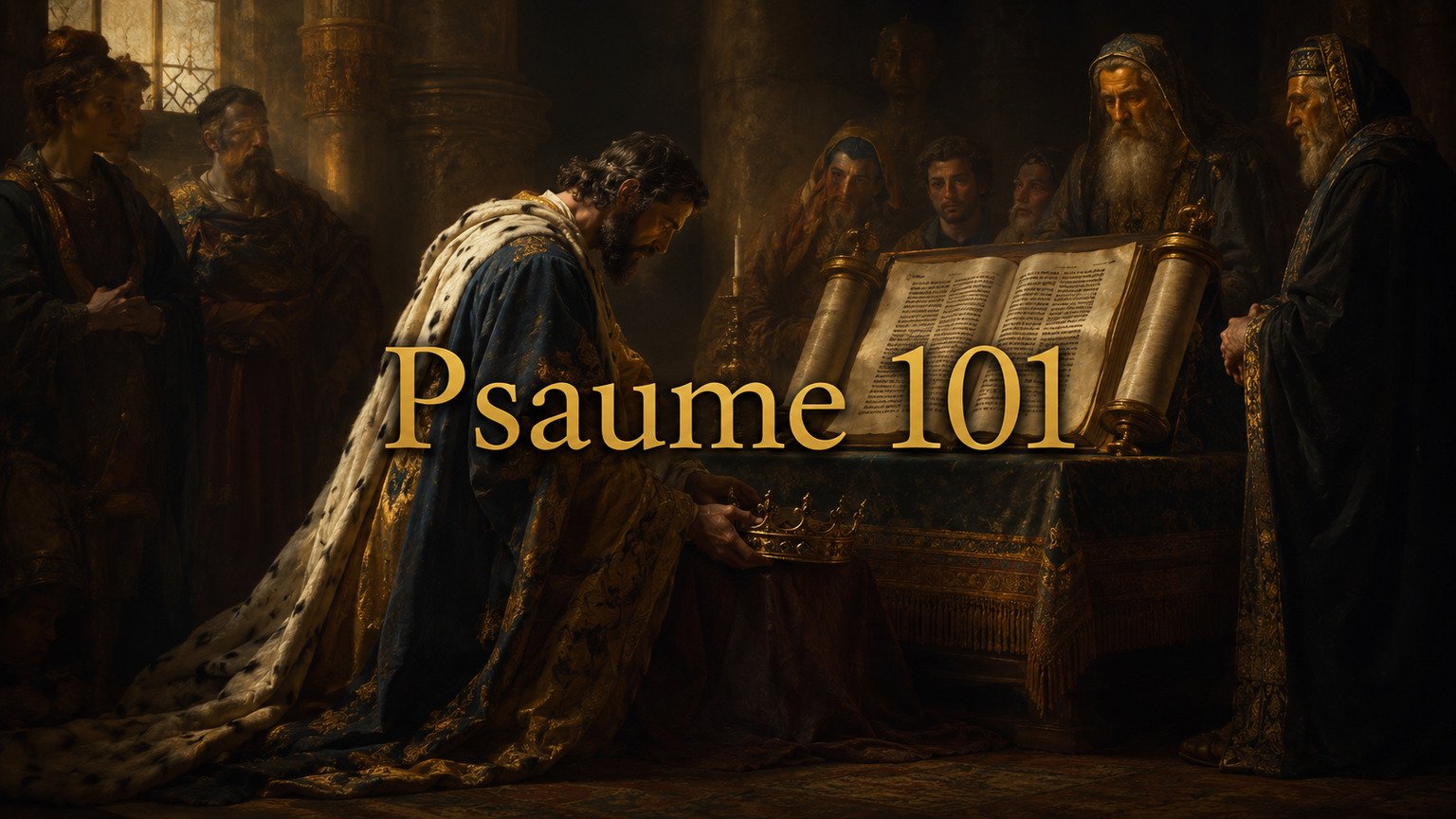 Illustration du Psaume 101 : l’engagement du roi à gouverner sa maison et la cité selon l’intégrité et la justice.