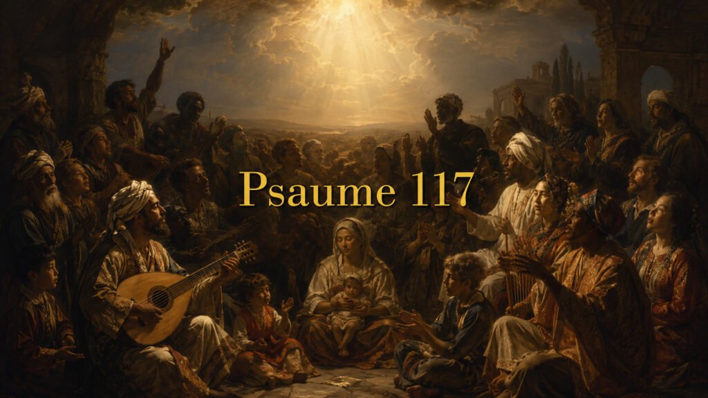 Illustration du Psaume 117 : toutes les nations appelées à louer Dieu pour sa bonté puissante et sa fidélité éternelle.