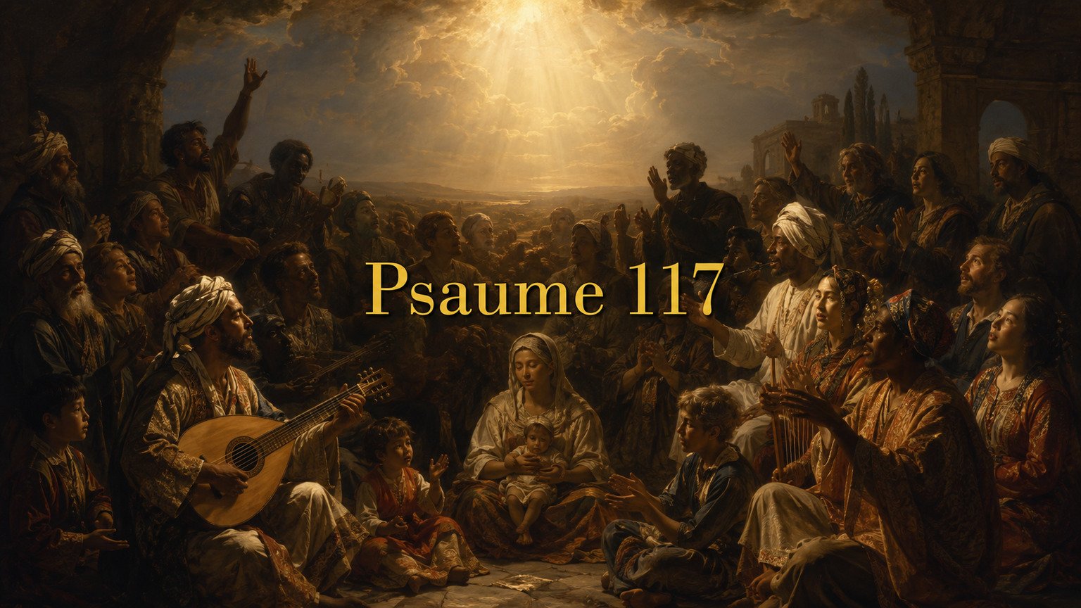 Illustration du Psaume 117 : toutes les nations appelées à louer Dieu pour sa bonté puissante et sa fidélité éternelle.