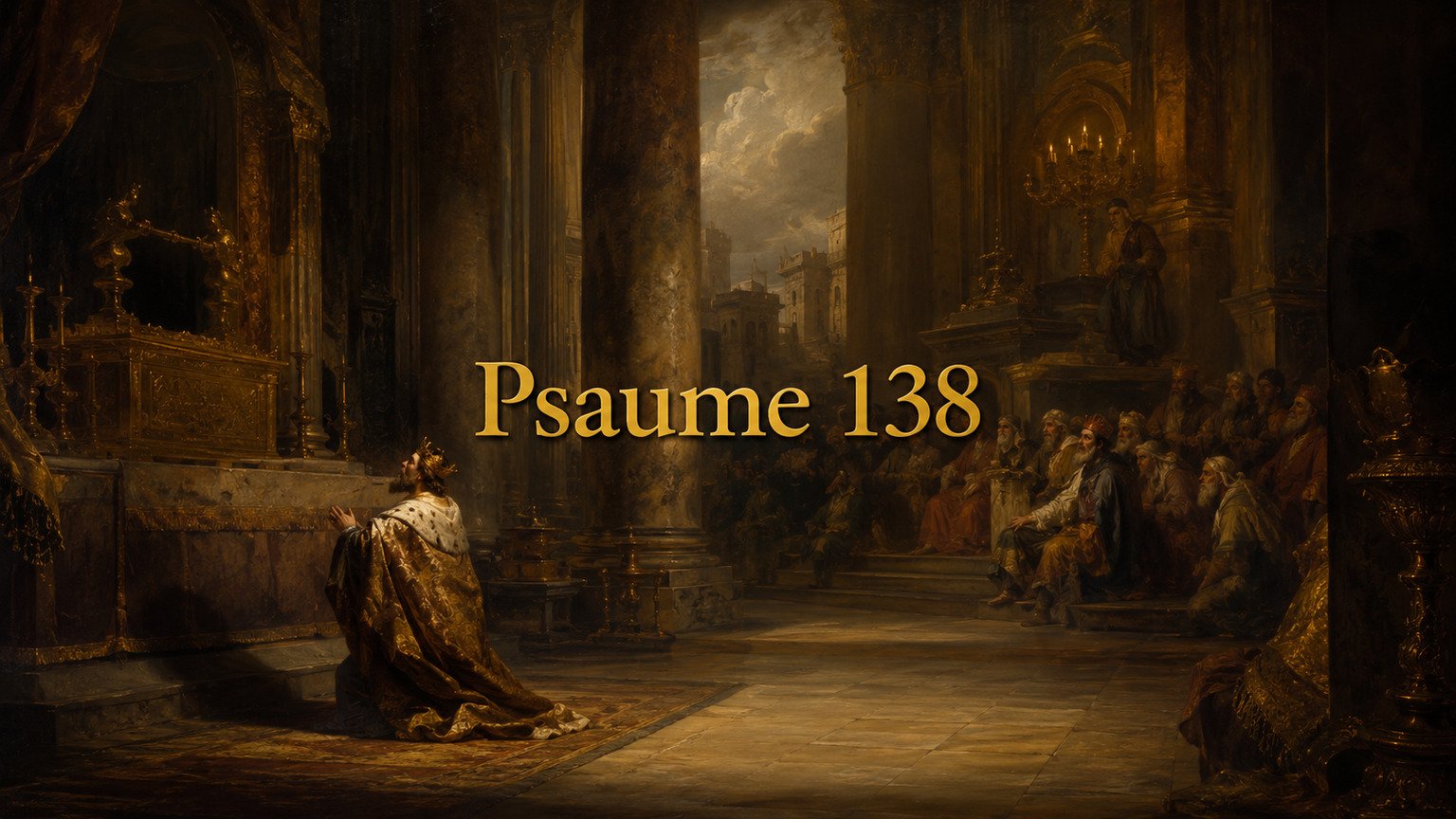 Illustration du Psaume 138 : la louange entière pour la parole fidèle de Dieu, sa proximité avec les humbles et son œuvre menée à terme.