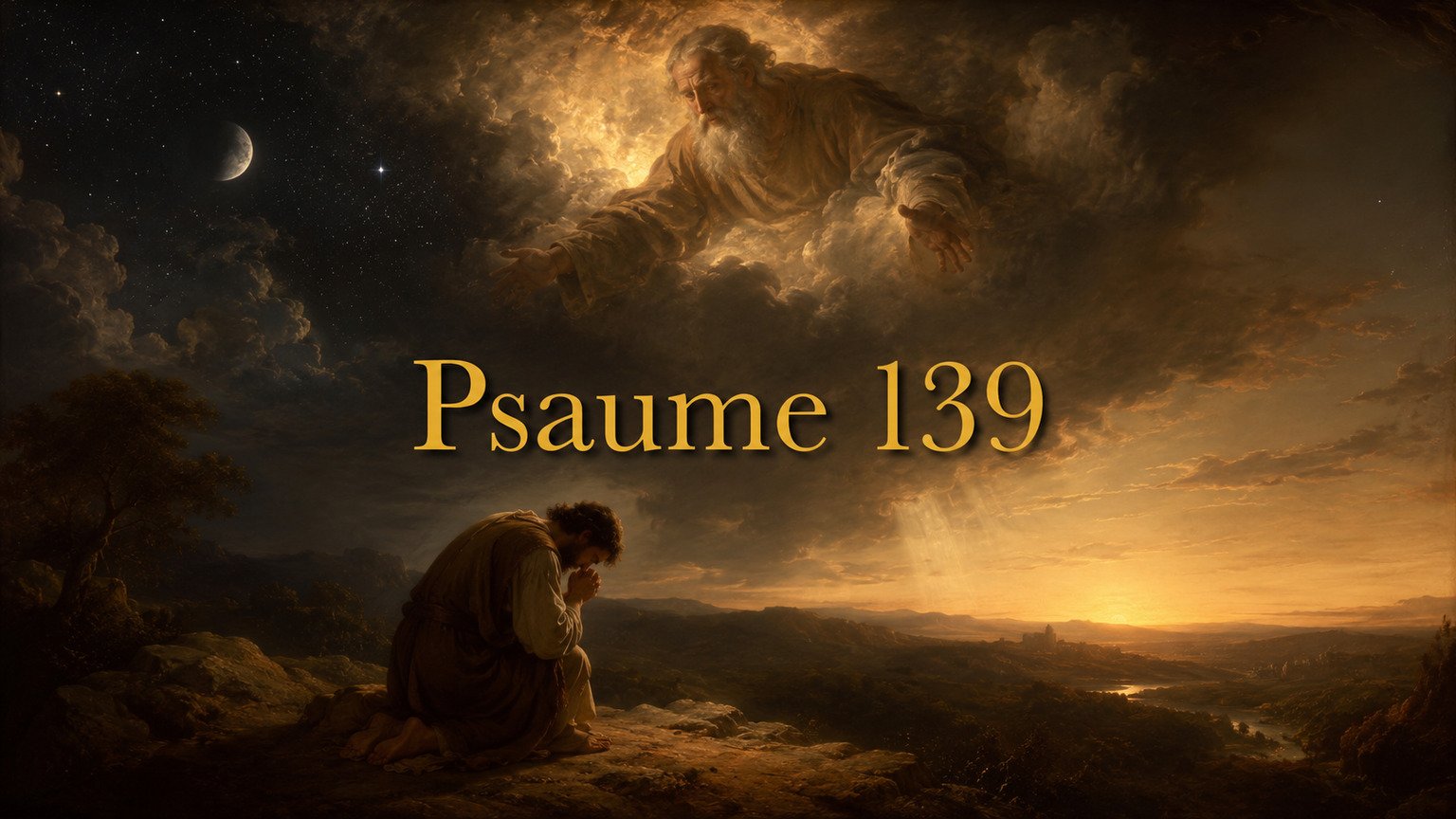 Illustration du Psaume 139 : la connaissance totale de Dieu, sa présence inévitable, le mystère de la création personnelle et la demande d’être sondé.