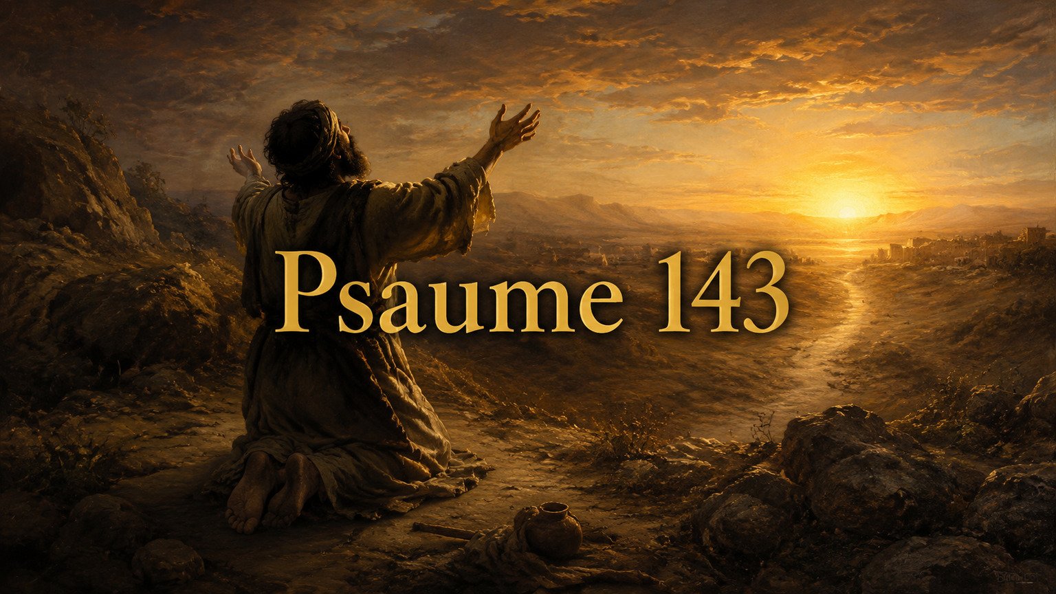 Illustration du Psaume 143 : l’appel à la fidélité de Dieu, la reconnaissance qu’aucun vivant n’est juste et la demande d’être conduit.