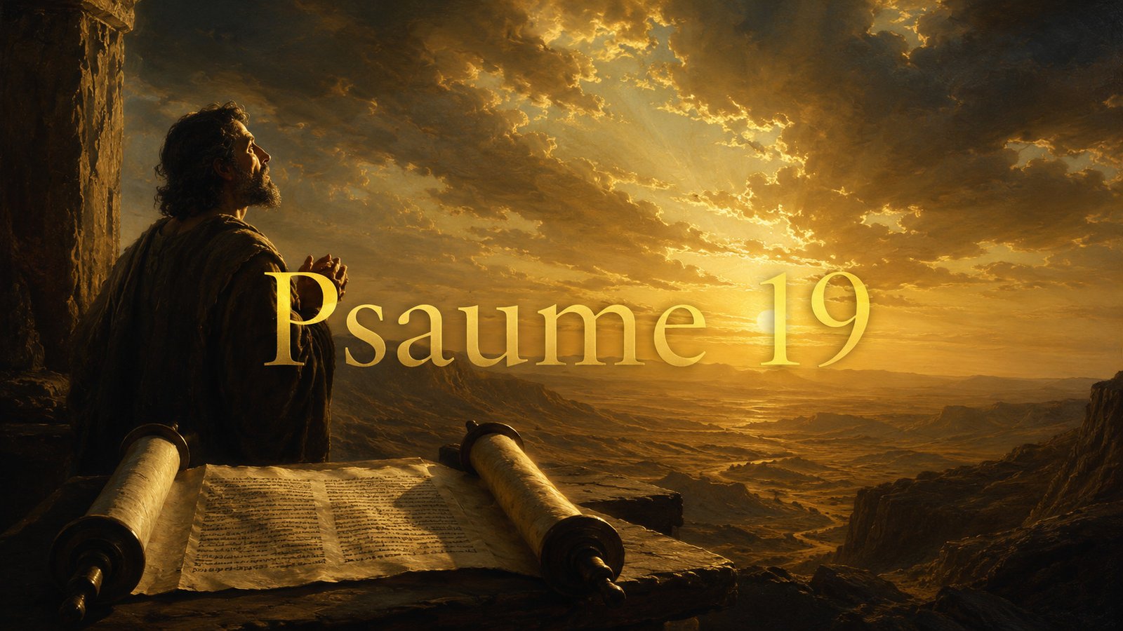 Illustration du Psaume 19, la double révélation de Dieu dans la création et dans sa loi, qui conduit le fidèle à demander purification.