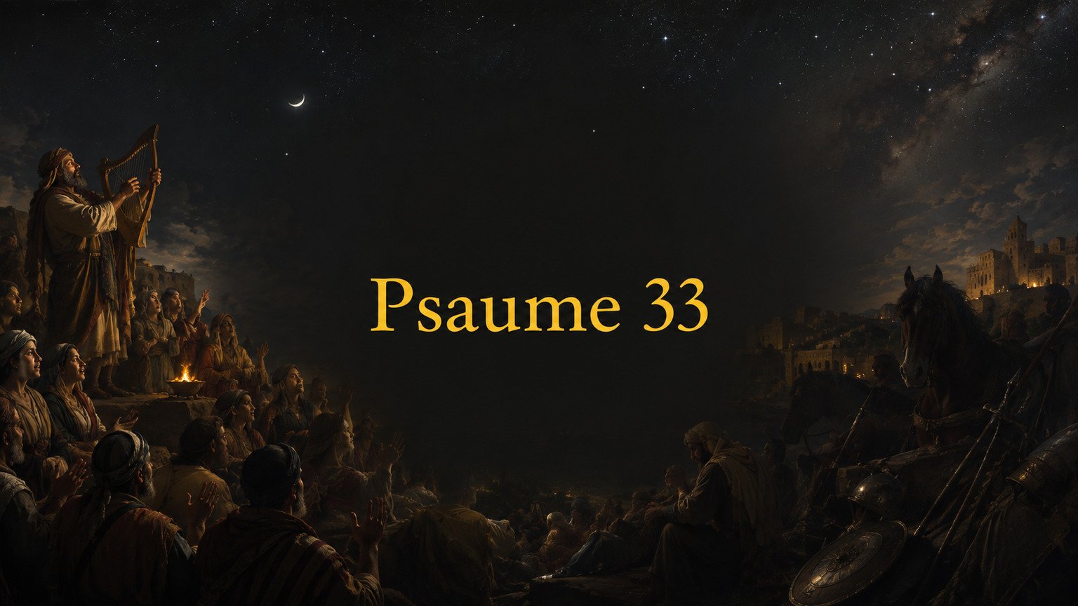 Illustration du Psaume 33 : la parole créatrice, la providence et l’espérance du peuple élu.