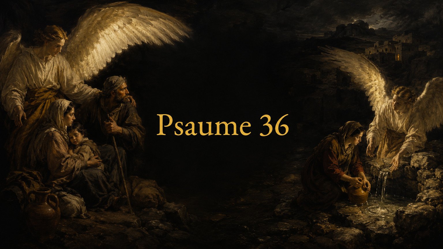 Illustration du Psaume 36 : le contraste entre la perversité humaine et la bonté inépuisable de Dieu.